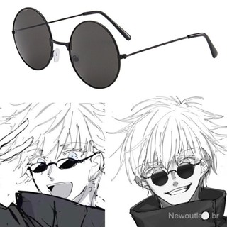ACE Anime Jujutsu Kaisen Gojo Satoru Cosplay Acessórios Black Glasses Round Structure Steampunk Óculos de sol Acessórios em Oferta na Shopee