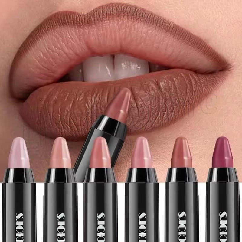 Lápis De Batom De Veludo Fit Colors-À Prova D'água , De Longa Duração-Esmalte Labial Fosco-Delineador Não Desbotado-Tint