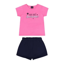 Conjunto com Blusa e Short-saia para Menina Guloseima