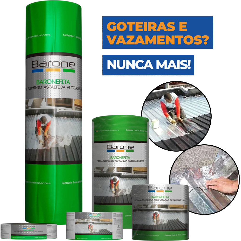 Fita Manta Asfáltica Adesiva Para Telhados Reparo Em Calhas Anti-Goteira Furos em Oferta na Shopee