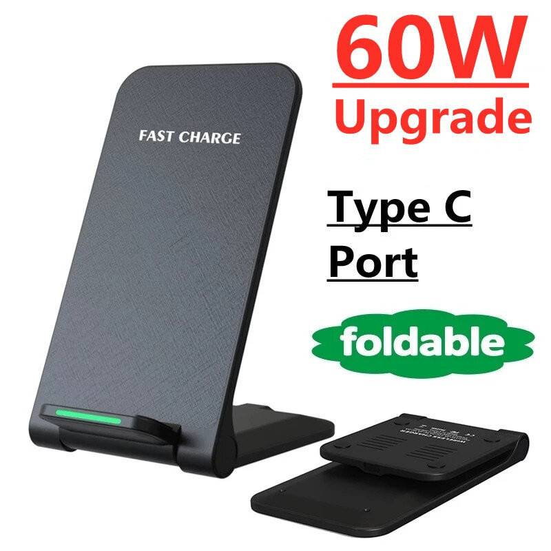 Carregador Sem Fio De 60W Estação De Carga Rápida Dobrável Suporte De Telefone em Oferta na Shopee