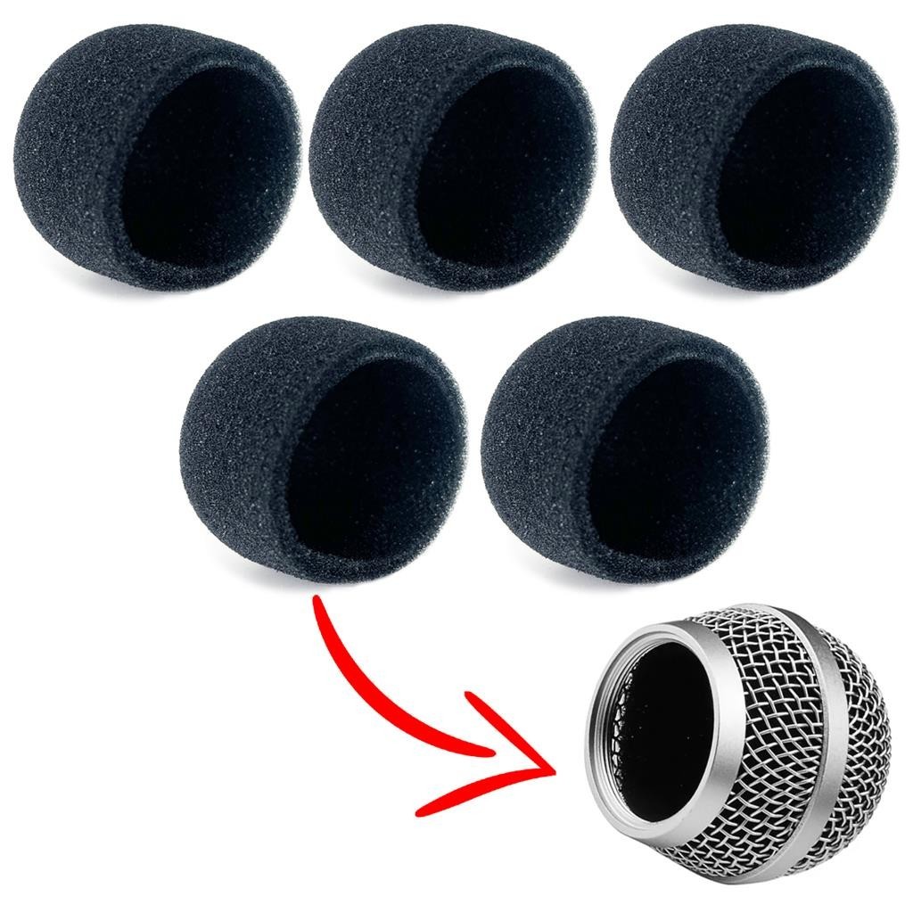 5 un Espuma Interna Preta Protetora Para Globo De Microfone Leson, Shure  Linha 58 Ak 056 e Similares Pop Filter em Oferta na Shopee