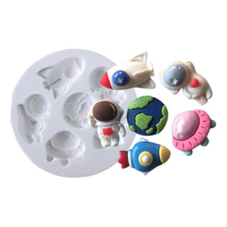 Molde Silicone Astronauta Foguete 2 Apliques Confeitaria em Oferta na Shopee