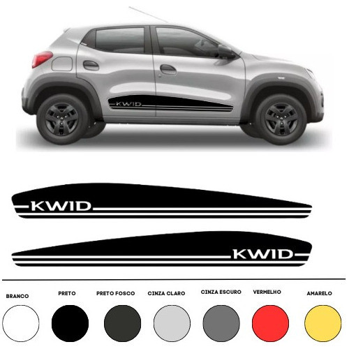 Kit 2 Adesivo Carro Renault Kwid Faixa Lateral Compatível