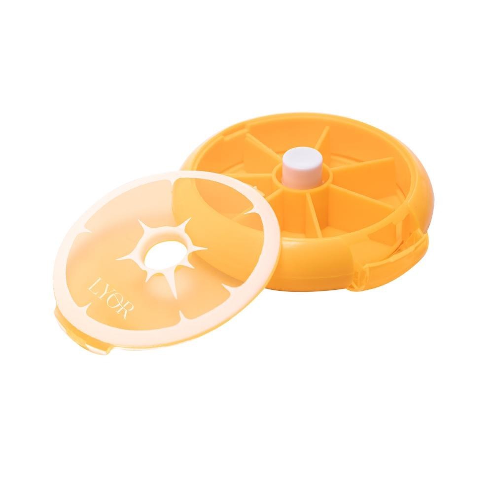 Porta Comprimidos Lyor Giratório de Plástico Laranja - Home & Living