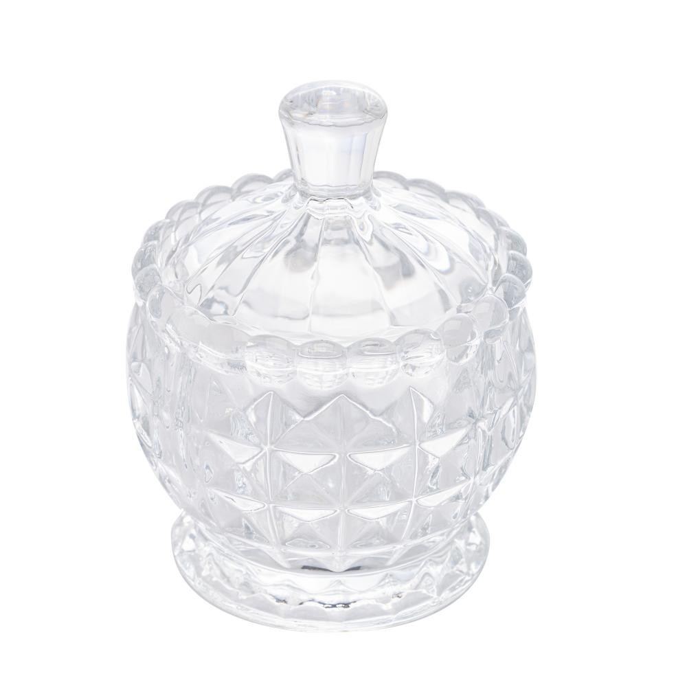 Potiche com Pé Lyor Diamond de Cristal 8,5cm x 10cm - Home & Living