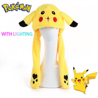Chapéu De Pelúcia Pokémon Plush Com Orelhas De Coelho Pikachu Emissão De Luz Bonitas Cartoon Flash Presente De Aniversário Para Crianças em Oferta na Shopee