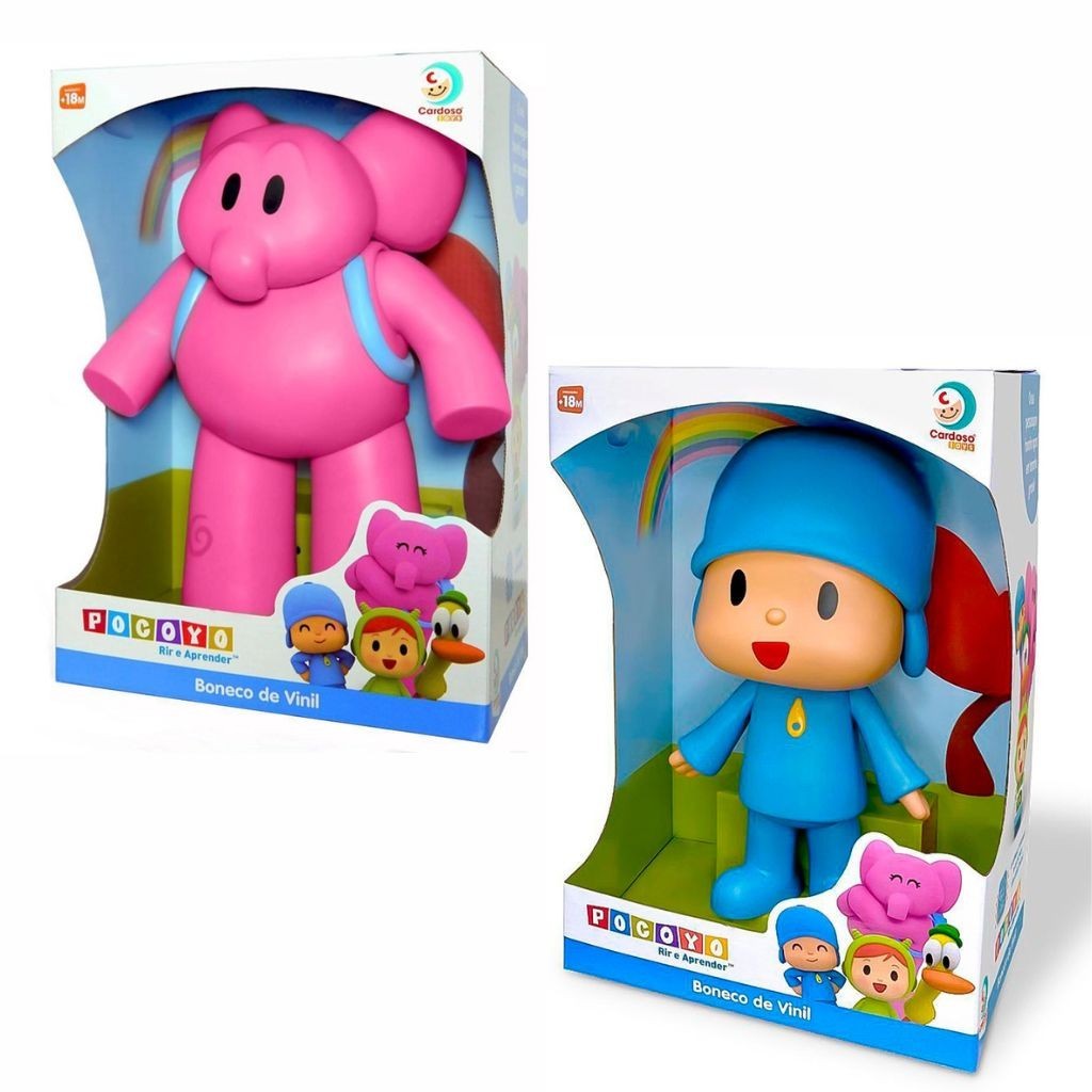 Boneco De Vinil Articulado Turma Do Pocoyo E Elly 28cm - Cardoso - Hobbies & Collections