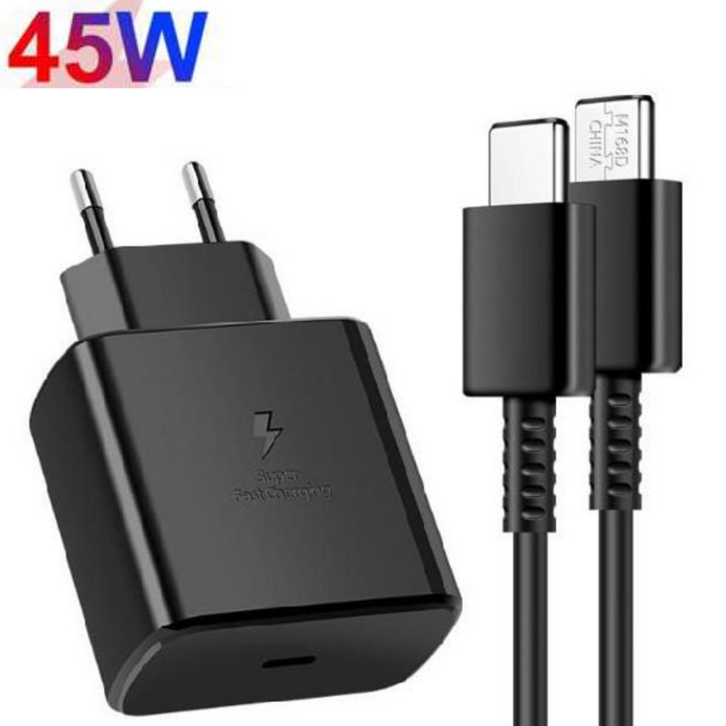 Carregador 45W Original S20 Fe S21+ S22 S23 Ultra S24 A51 A52S A53 A54 A55 A70 A71 A73 A74  Edge Carregador Tipo C Turbo