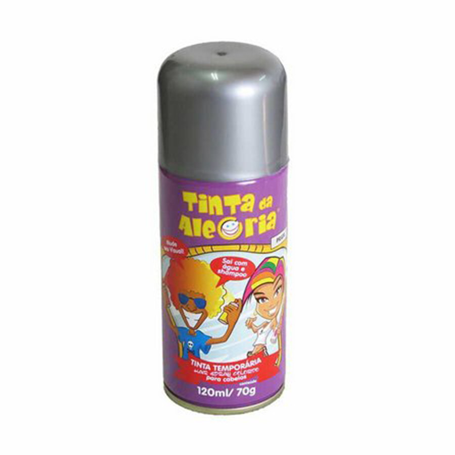 Tinta Temporária Spray para Cabelo - Prata - 120ml - 01 UN - Dalegria - Rizzo - Food & Beverages