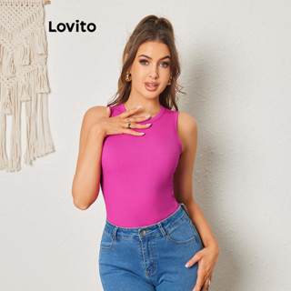 Lovito Regata de Malha Lisa para Mulheres LBL08225