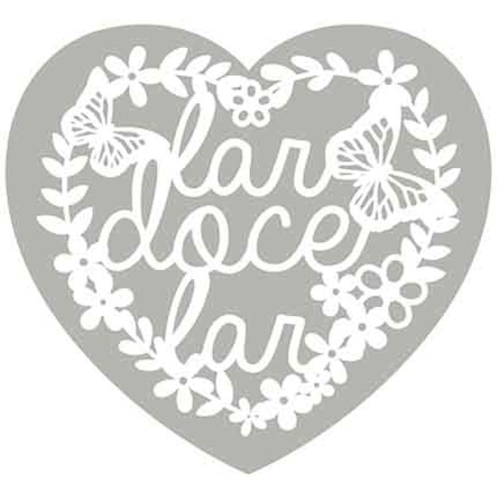 Placa Decorativa - Coração Lar Doce Lar - 23 x 21Cm