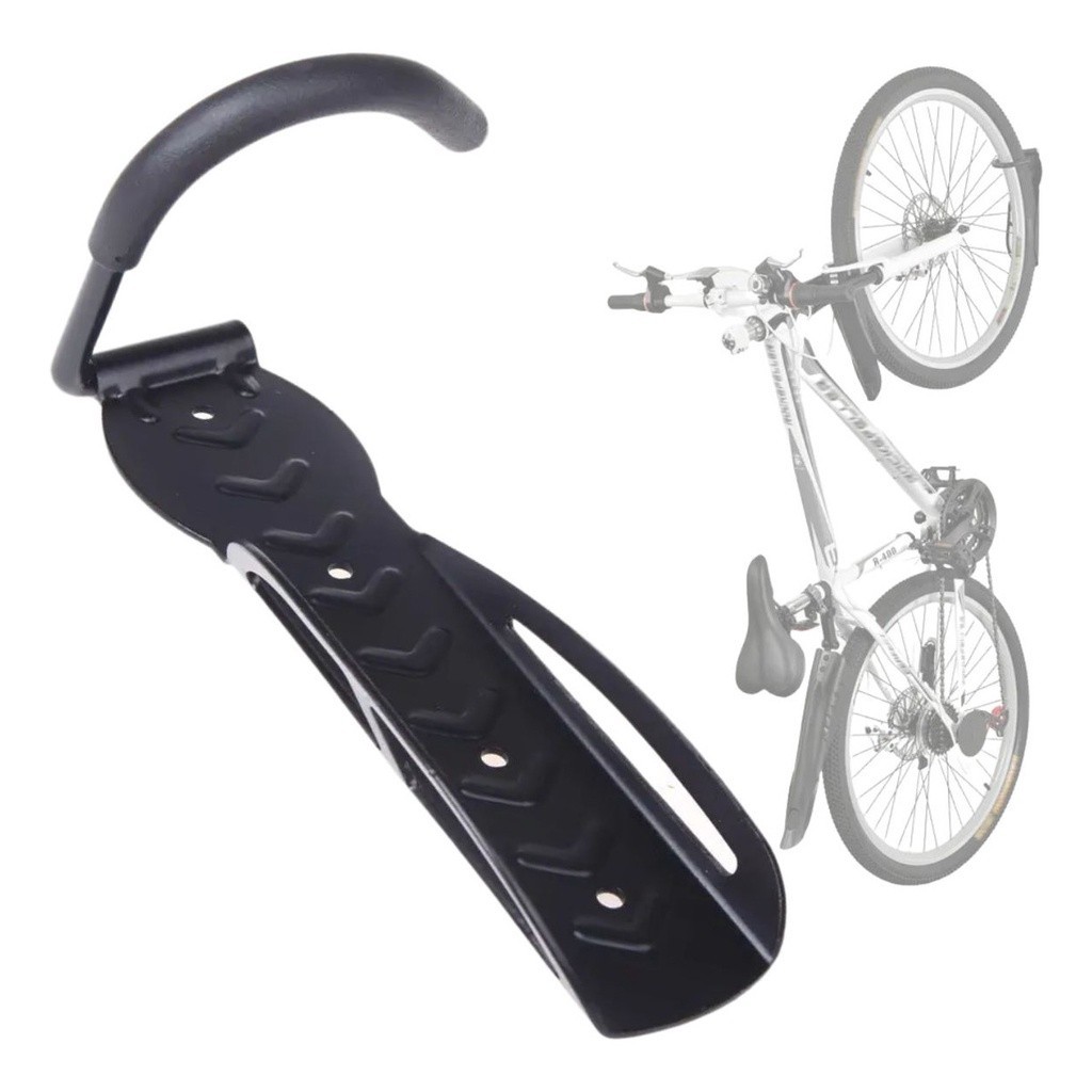 Suporte Parede Pendurar Bike Gancho Vertical Aço Reforçado Porta Apoio Bicicleta Apartamento Sala Garagem