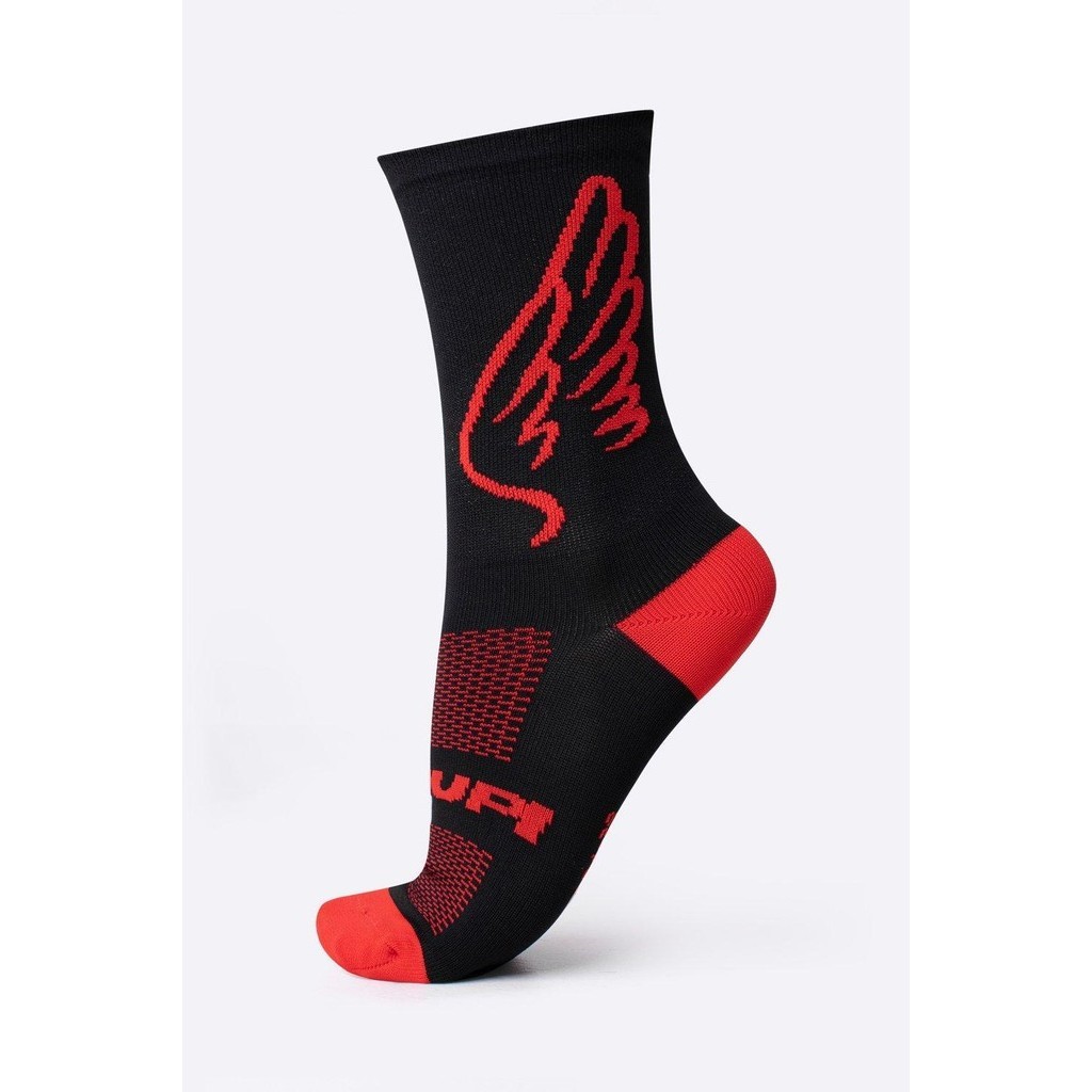 Meia HUPI Asas Vermelho Cano Médio 1 Par Para Corrida Ciclismo - Men Clothes