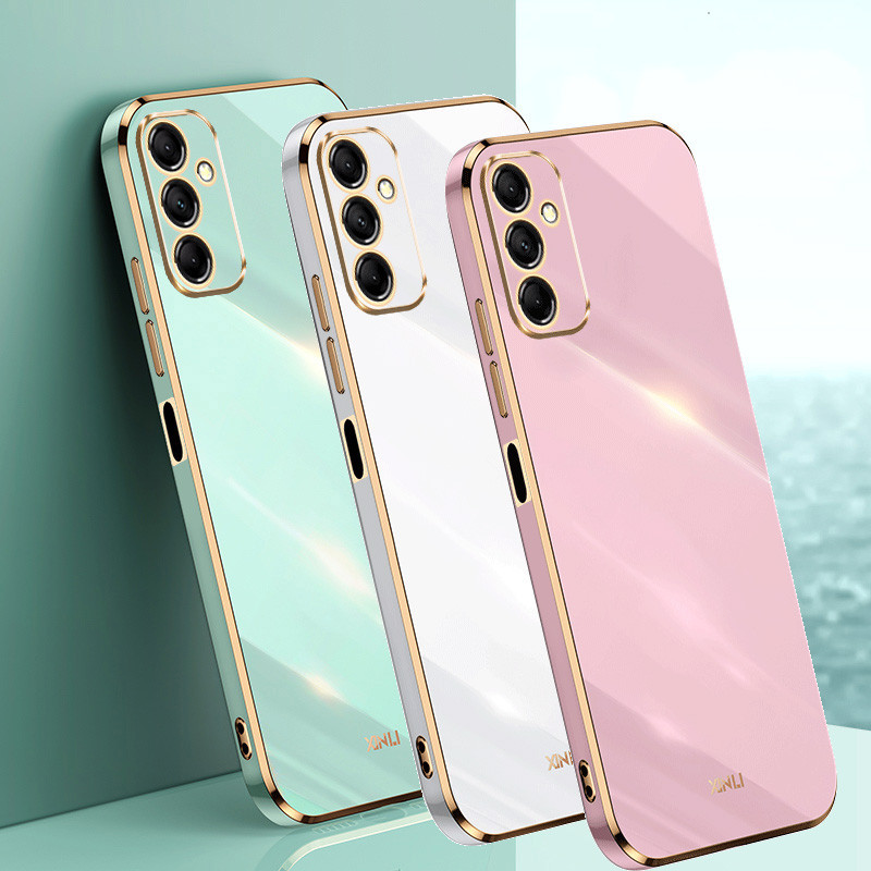 Capa Luxo 6D Chapa Para Samsung A25 A55 A15 A35 A33 5G Soft Galaxy S24 S23 Ultra S22 Plus FE A54 A34 A13 A32 A14 A24 4G