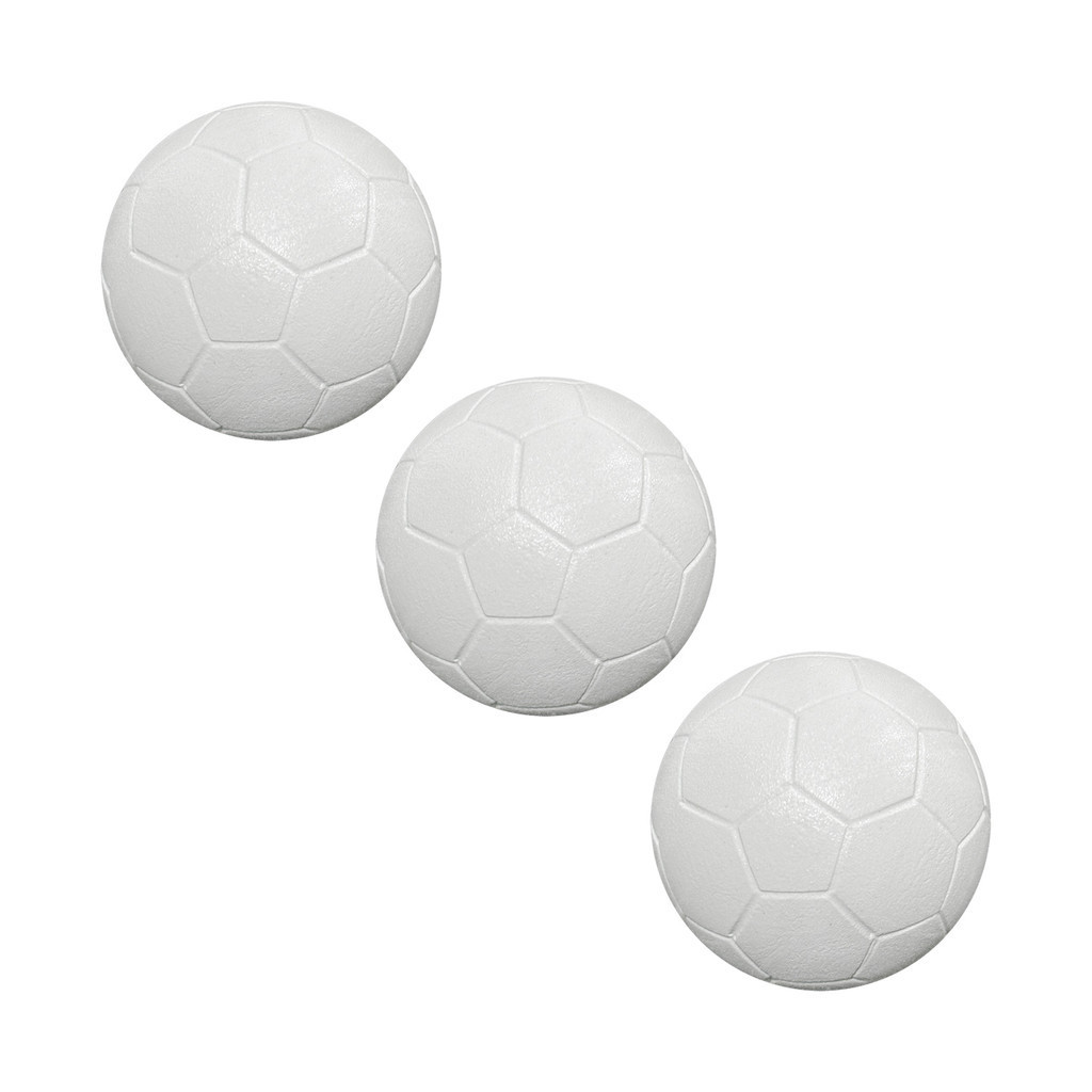 Bolinha de Pebolim Totó Branca Profissional com 3 Peças Maciça Pesada Luxo