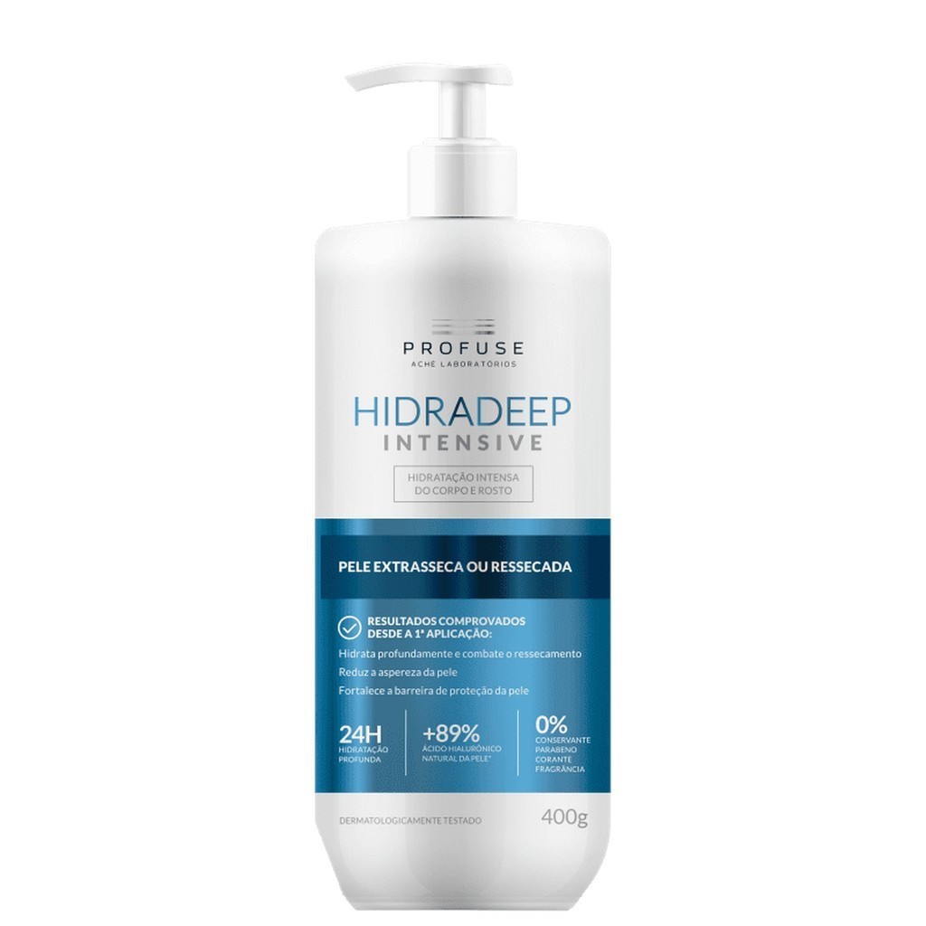 Hidradeep Intensive Hidratante Corporal e Facial Pele Extrasseca ou Ressecada 400g Profuse