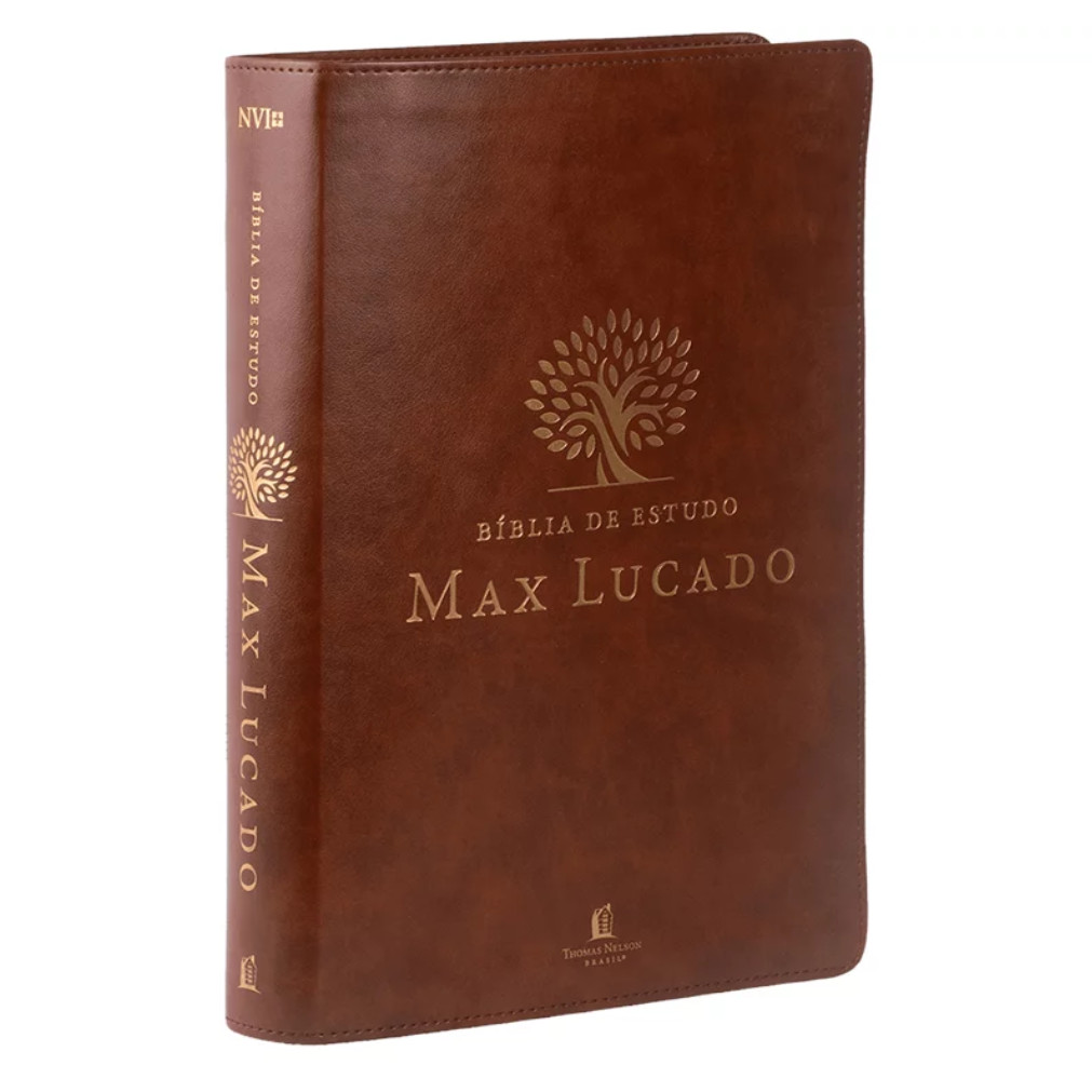 Bíblia de Estudo Max Lucado | NVI | Leitura Perfeita, Marrom em Oferta na Shopee