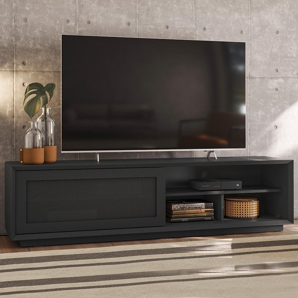 Rack Corumbá com Tela Preto 160 cm em Oferta na Shopee