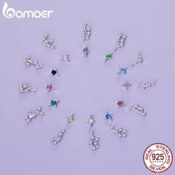 Bamoer 925 Sterling Sliver Brincos Signos Do Zodíaco Acessórios Joias Presentes Para Mulheres
