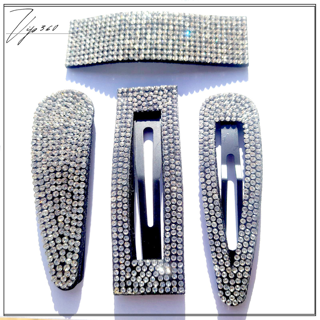 💎 Kit 4 Presilhas Tic-Tac de Brilho com Strass – Peças Sortidas em Oferta na Shopee