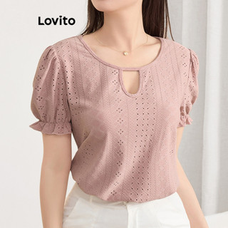Lovito Blusa Boho Plain Cut Out para mulheres L121MD369 em Oferta na Shopee