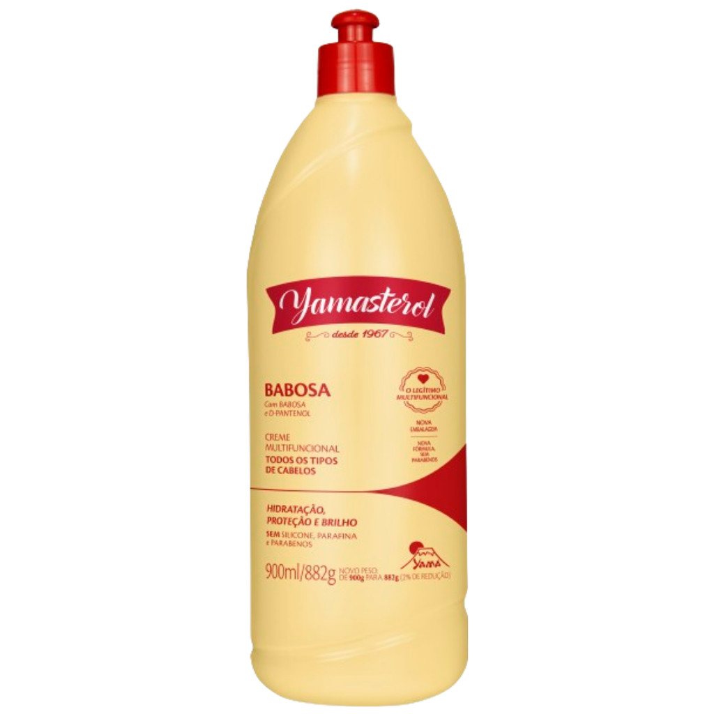 Yamasterol Babosa Creme Multifuncional Capilar Todos Tipos De Cabelo Hidratação E Brilho Yama 900ml