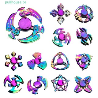 Spinner De Mão PULLHOUSE , Girador De Dedo Arco-Íris De Liga De Metal De Alta Velocidade , Giroscópio De Ponta Do Com As