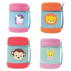 Pote Térmico 320ml Infantil Bebê Animal Fun Com Talher Buba