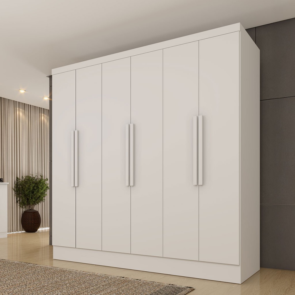 Guarda-Roupa Casal Bariloche 6 Portas 4 Gavetas - Tcil Móveis em Oferta na Shopee