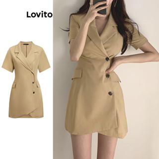 Lovito Vestido Casual Liso Assimétrico Para Mulheres L77ED123