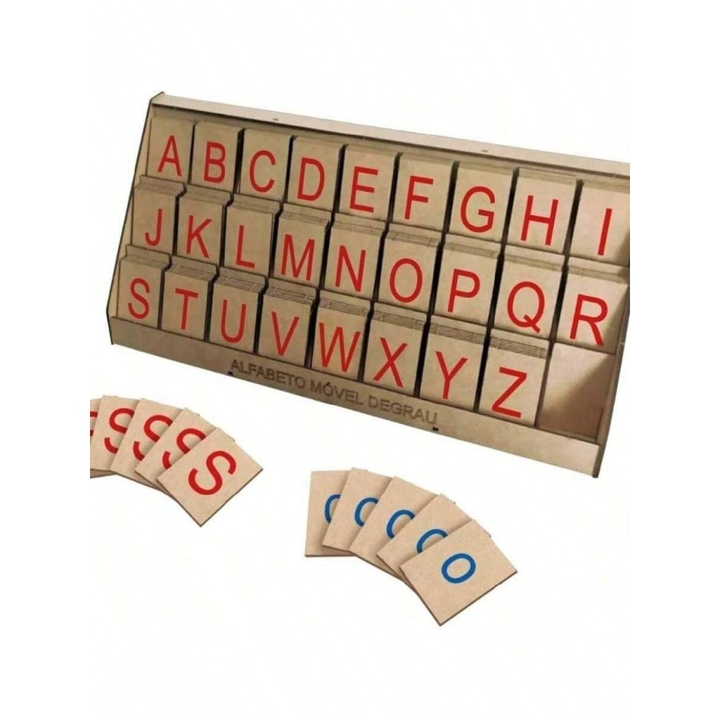 Brinquedo Educativo Para Crianças Alfabeto Móvel Degrau 130 Peças Montessoriano em Oferta na Shopee