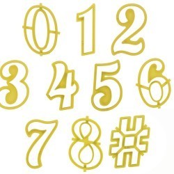 Cortador Numeros Glamour 8,5Cm - 14 Peças (Blue Star) em Oferta na Shopee