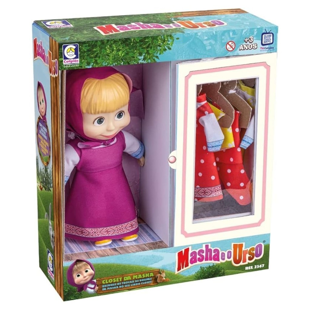 Brinquedo Infantil Boneca Closet da Masha Roupinhas Cotiplas 2567 em Oferta na Shopee