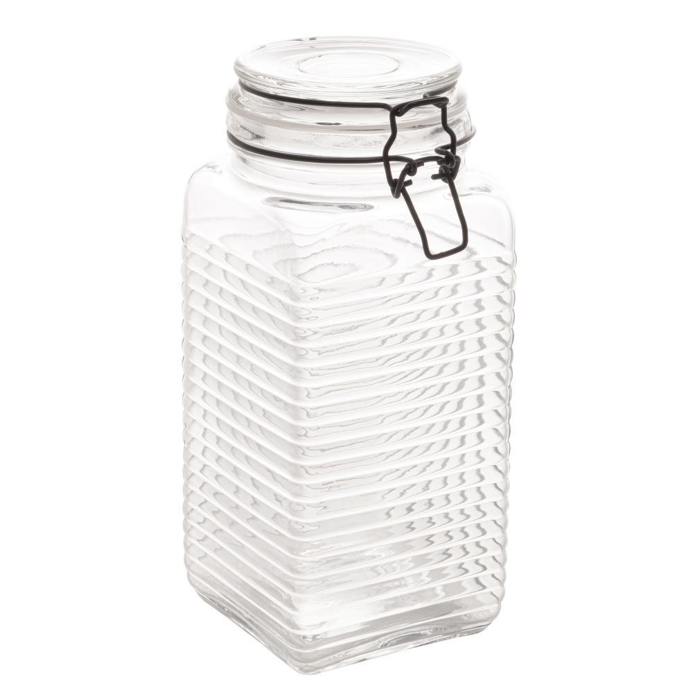 Pote Hermético Lyor de Vidro com Metal Preto 1,780L - Home & Living