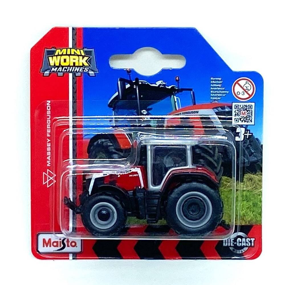Miniatura Trator Agrícola Massey Ferguson B5.265 - Mini Work Machines - Die-Cast Metal - 6,5 cm - Maisto
