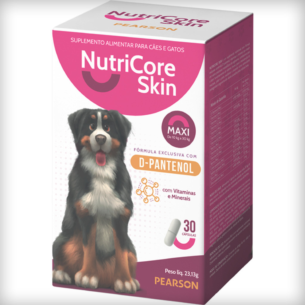NutriCore Skin Maxi Suplemento Alimentar - 30 Cápsulas - Pets
