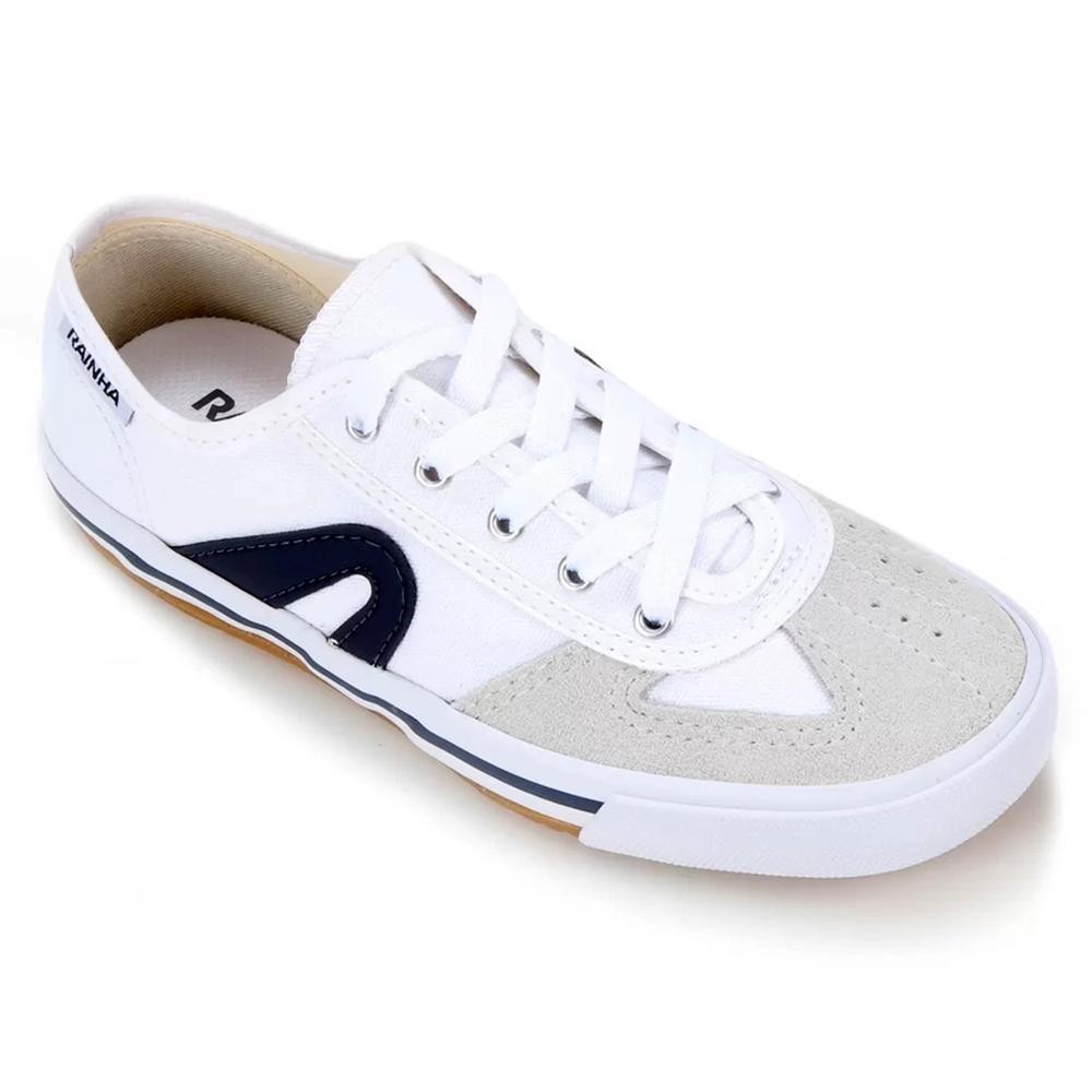 Tênis Rainha VL 2500 Infantil - Branco e Marinho em Oferta na Shopee