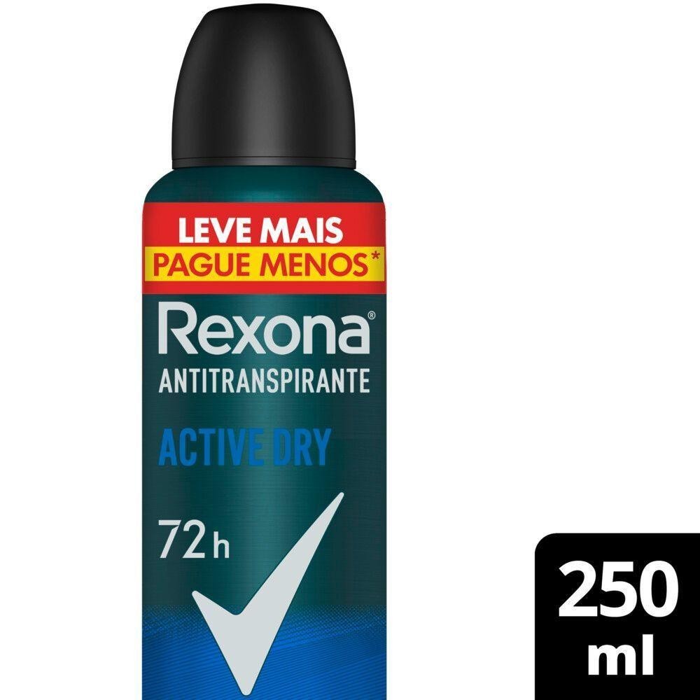 Desodorante Antitranspirante Aerosol Rexona Men Active Dry 250ml em Oferta na Shopee