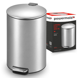 Lixeira Inox Slim 5 Litros com Pedal para Banheiro Powermaid em Oferta na Shopee