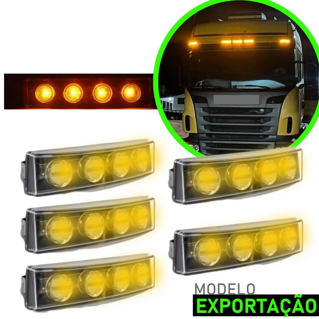 Kit 5 Lanterna Tapa-Sol Compatível Scania S5 LED Amarela Exportação para Soquete (1798980) em Oferta na Shopee