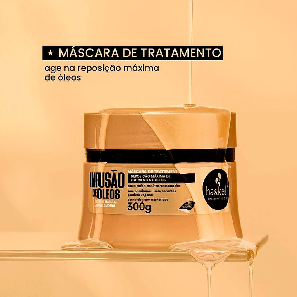Máscara Haskell Infusão de Óleos 300g Repõe Nutrientes Óleos