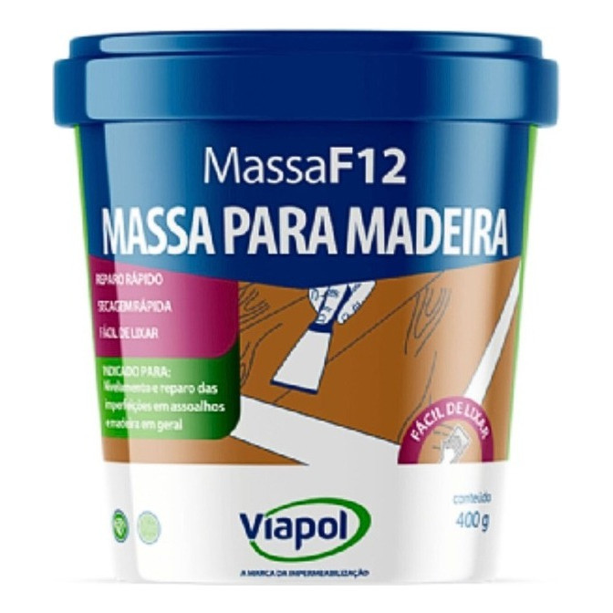 Massa F12 Calafetar Correção Madeira Viapol 400g Div Cores em Oferta na Shopee