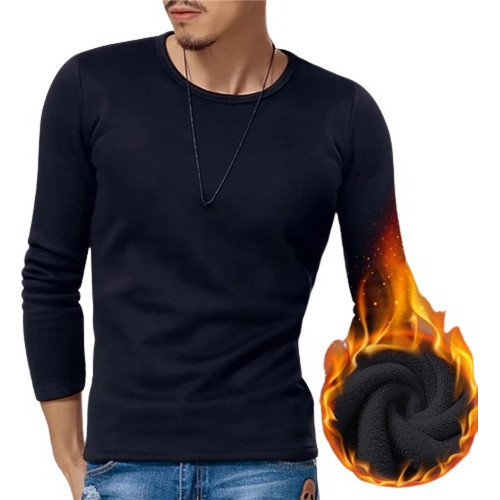 2 Blusa frio masculino Térmica Peluciada preto Camisa Manga Longa Segunda Pele