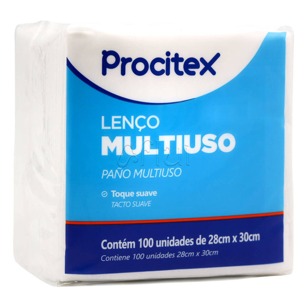 Lenço Multiuso 100 Un Limpeza E Higiene Procitex 28x30cm em Oferta na Shopee