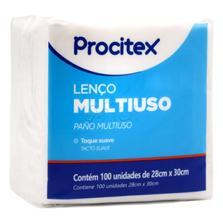Lenço Multiuso 100 Un Limpeza E Higiene Procitex 28x30cm em Oferta na Shopee