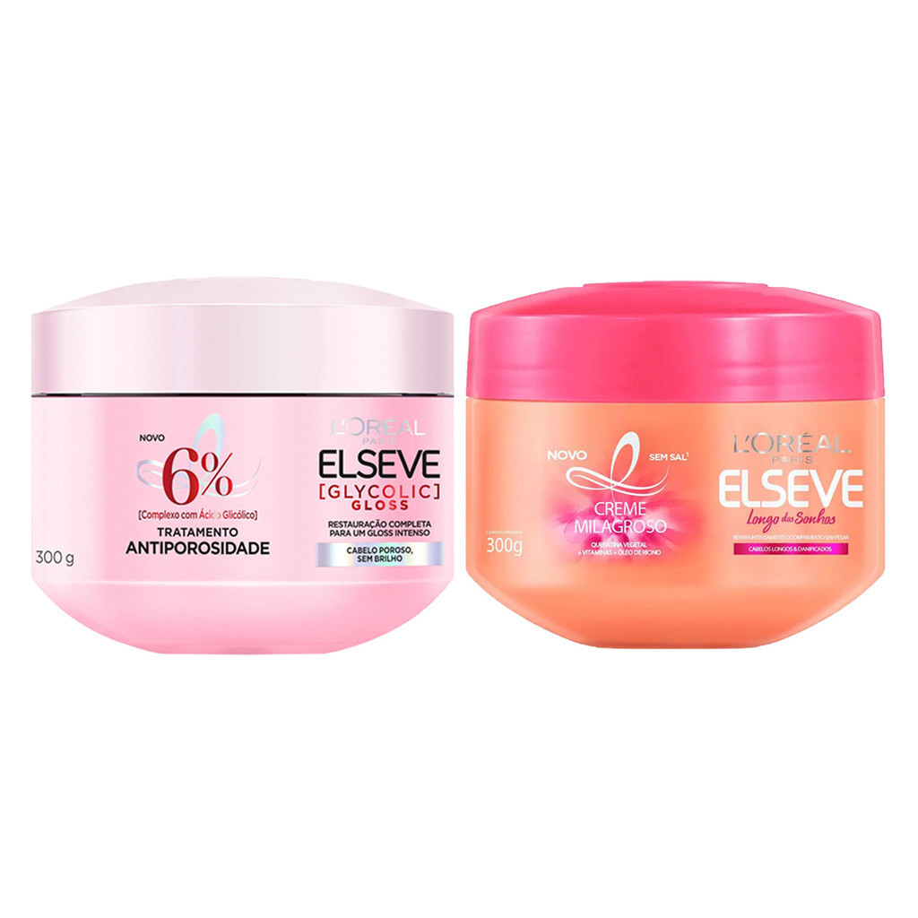 MÁSCARA GLYCOLIC GLOSS + MÁSCARA LONGO DOS SONHOS ELSEVE em Oferta na Shopee