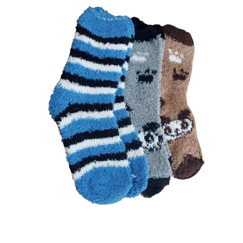 Kit 3 Pares Meia Térmica Bebe Felpuda Infantil Frio Inverno