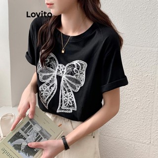 Lovito Camiseta Feminina Casual Com Padrão Geométrico LNE50441