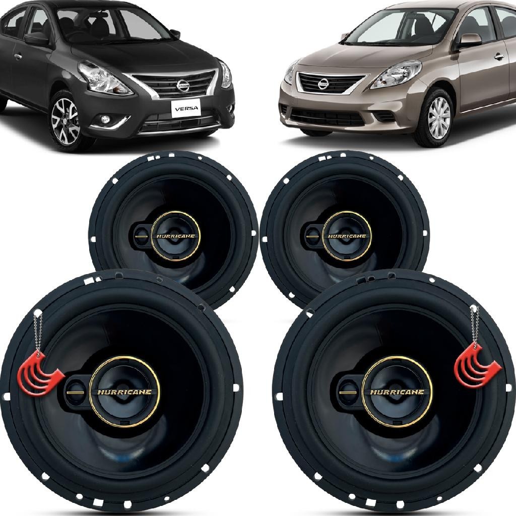 Kit Alto Falantes Dianteiros e Traseiros Nissan Versa 2011 até 2020 - Hurricane Aurum 480w